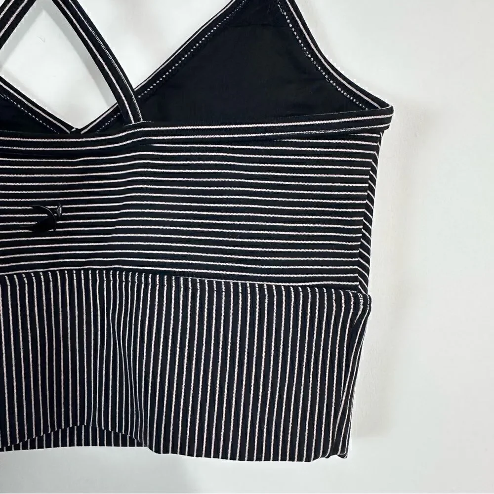 NWT. Glyder Premier Bra in Black & Adobe Rose Stripe Size XS